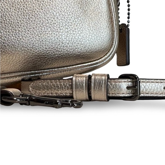 Coach Camera Bag Convertible Clutch Sadie Pebble Leather Cross Body Gold | 59952 - Picture 11 of 15